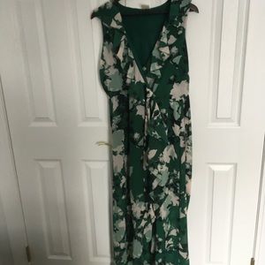 Green floral dress